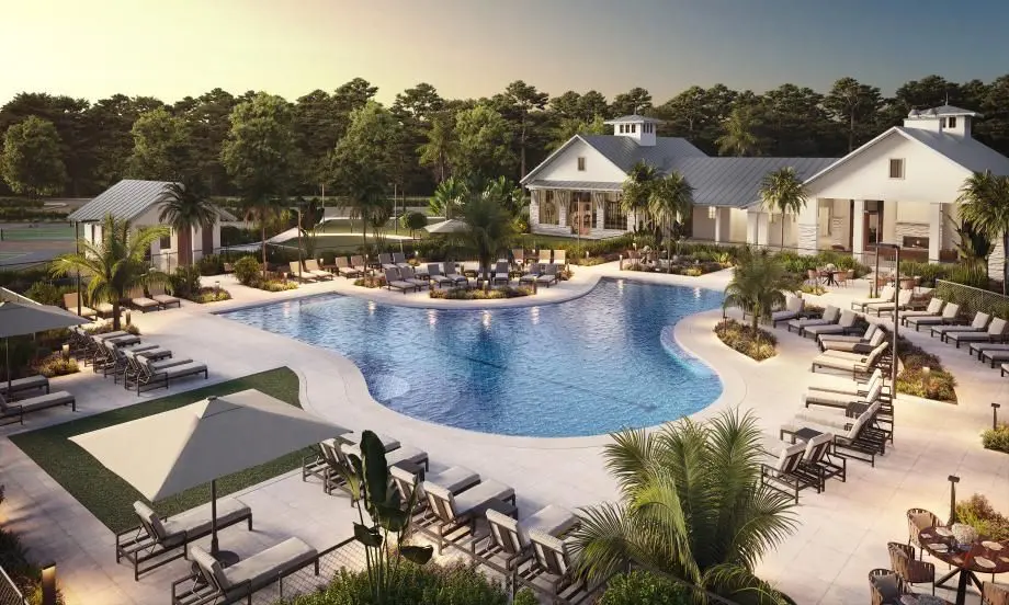 A rendering of the pool at the resort.