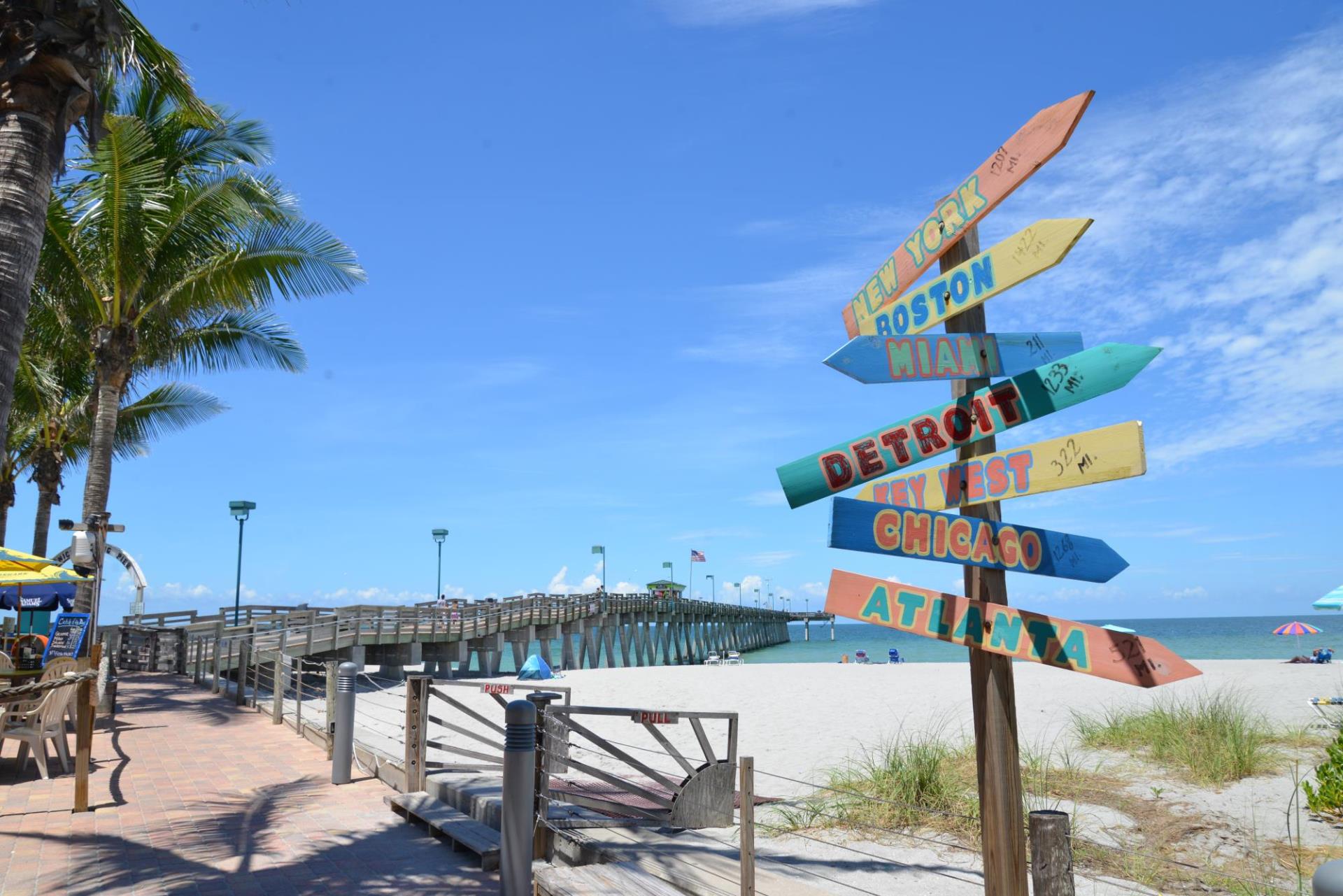 A sign post with many different directions on it